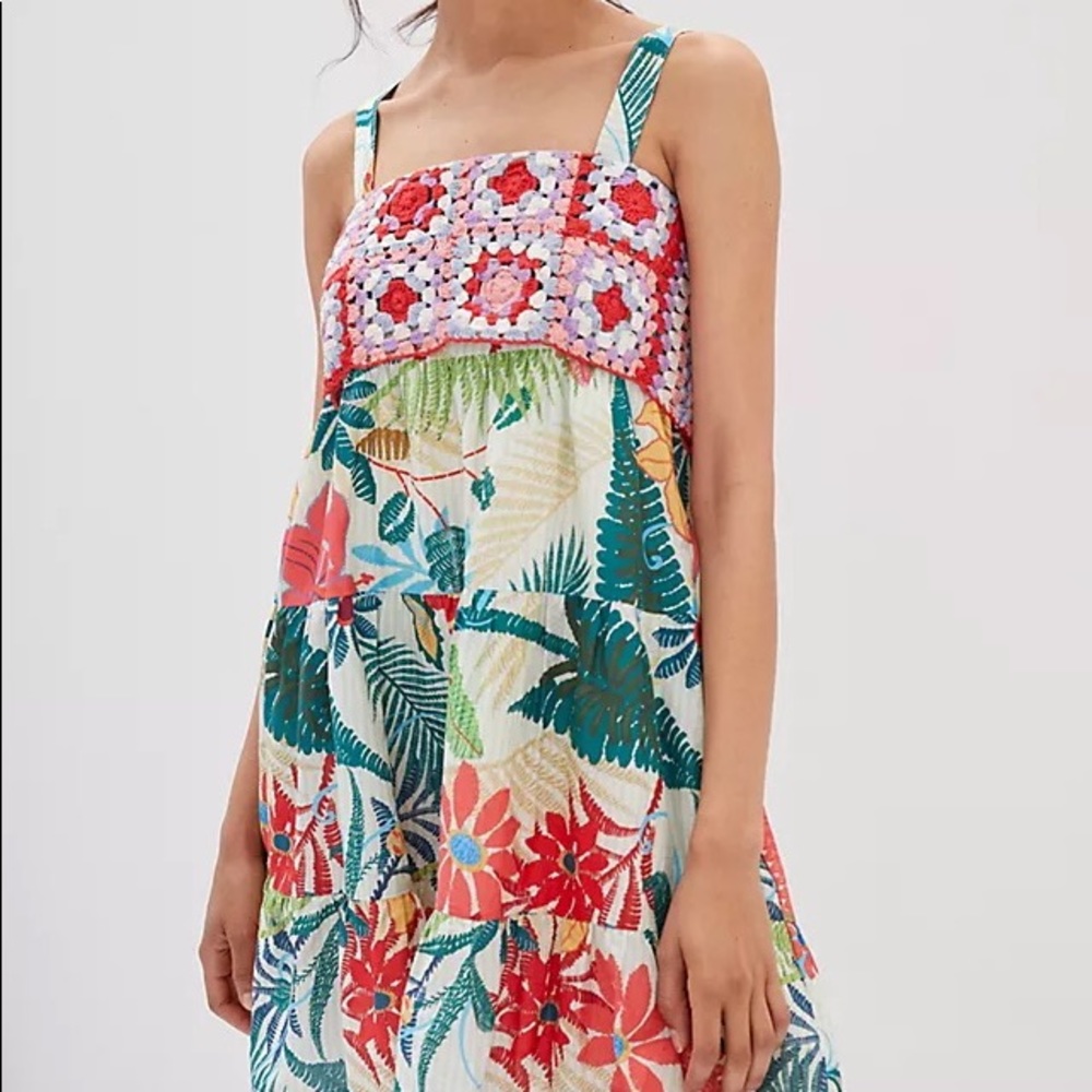 Farm Rio Crochet Mini Dress NWT size small sold out everywhere!